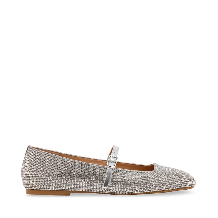 Steve Madden Women's Silver Ezri Ballet Pumps in Size 5, Sports Direct