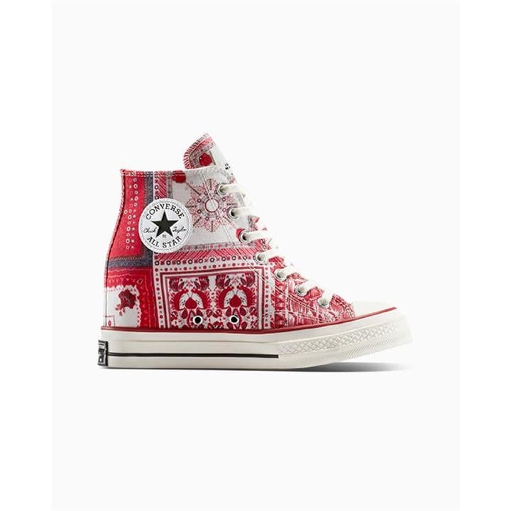 Converse Women's White Chuck 70 Wedge Hi Vanilla Heel Sandals in Size 7.5, Sports Direct