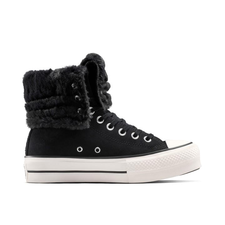 Converse Women's Black Chuck Taylor All Star Fol Platform Trainers in Size 6.5, Sports Direct