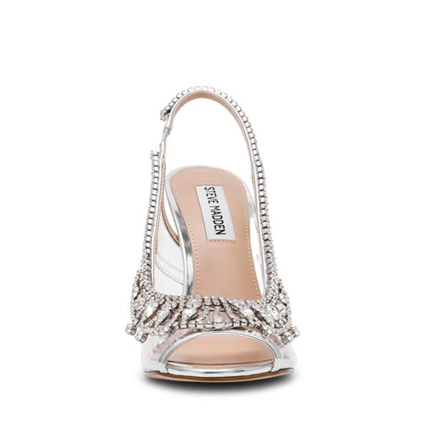 Silver/Clear - Steve Madden - Women's Stiletto Court Shoes