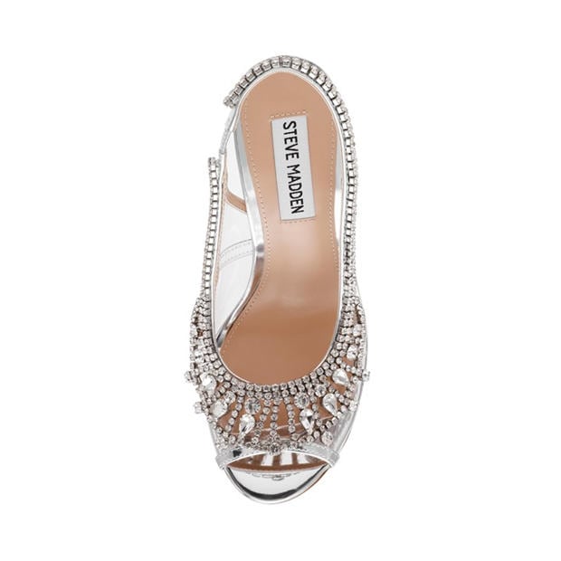 Silver/Clear - Steve Madden - Women's Stiletto Court Shoes