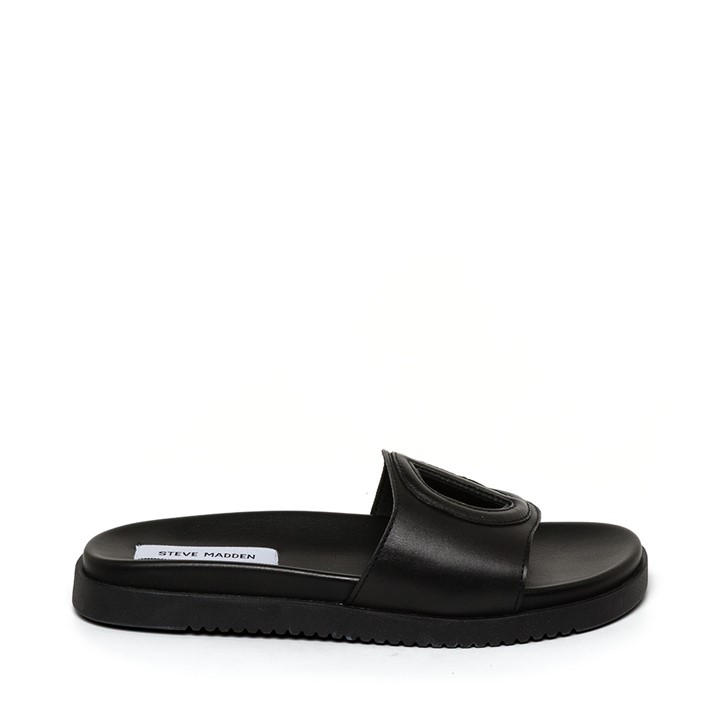Steve Madden Women's Black Mayke Solid Flat Sandals in Size 5, Sports Direct