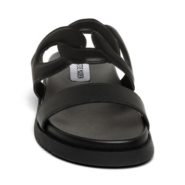 Black Leather - STEVE MADDEN - Women's Myrtle Flat Sandals