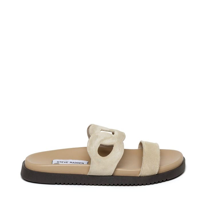 Steve Madden Women's Beige Myrtle Flat Sandals in Size 3, Sports Direct