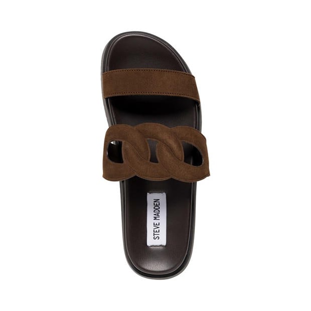 Chocolate Brown - STEVE MADDEN - Women's Myrtle Flat Sandals