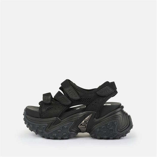 Black - Buffalo - Women's Vegan Flatform Sandals