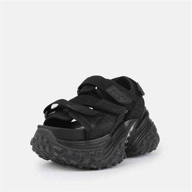 Black - Buffalo - Women's Vegan Flatform Sandals