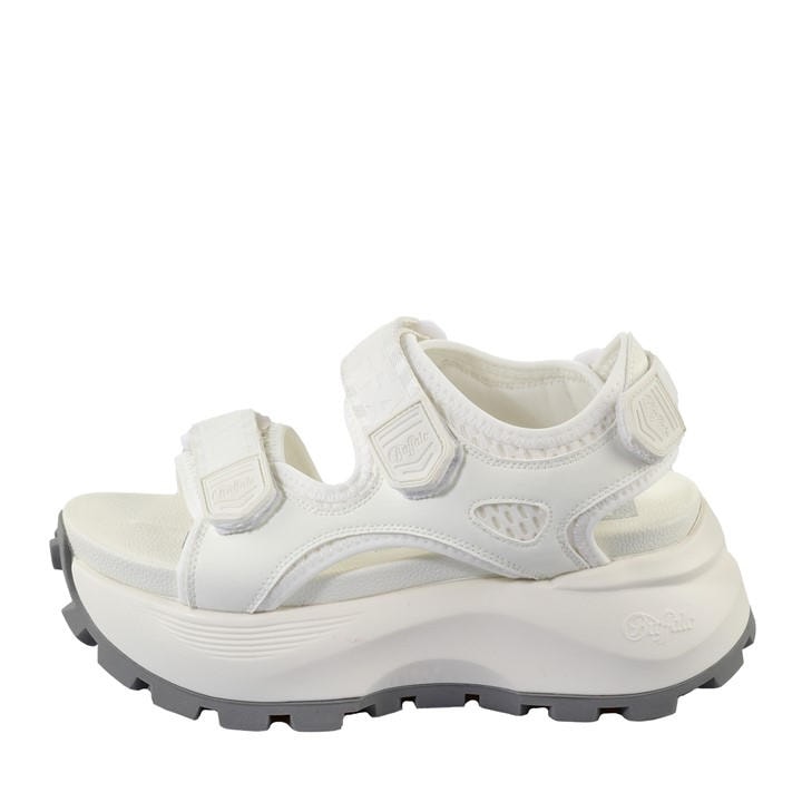 Buffalo Women's White Vegan Flatform Sandals in Size 6, Sports Direct