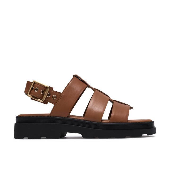 Clarks Women's Brown Flat Sandals in Size 4, Sports Direct