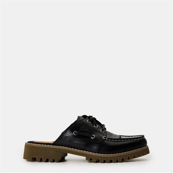 Timberland Women's Black Noreen Full Grain Flat Mules in Size 7, Sports Direct