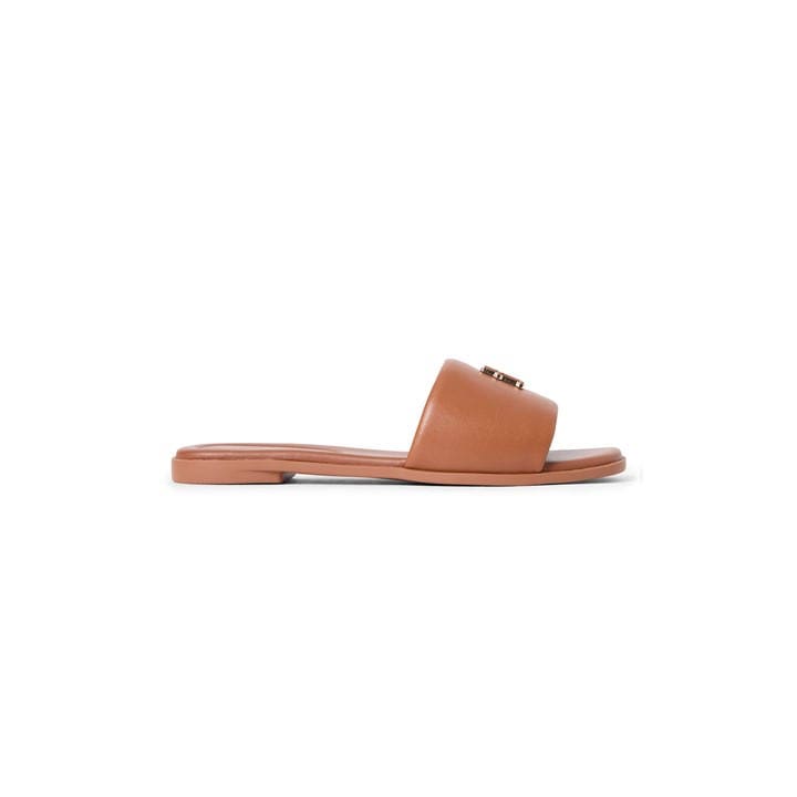 Tommy Hilfiger Women's Brown Th Logo Hardware Leather Mule in Size 7, Sports Direct