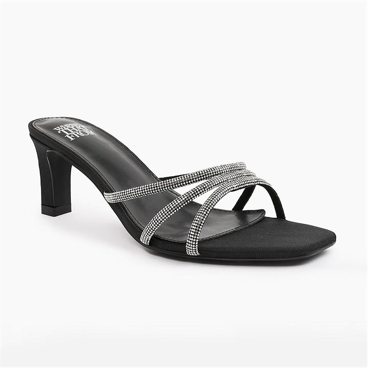 Wheres That From Women's Black Where's Heels Block Heel Court Shoes in Size 4, Sports Direct
