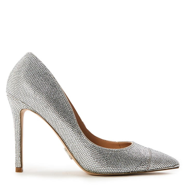 Steve Madden Women's Silver Evelyn Cr Stiletto Court Shoes in Size 4, Sports Direct