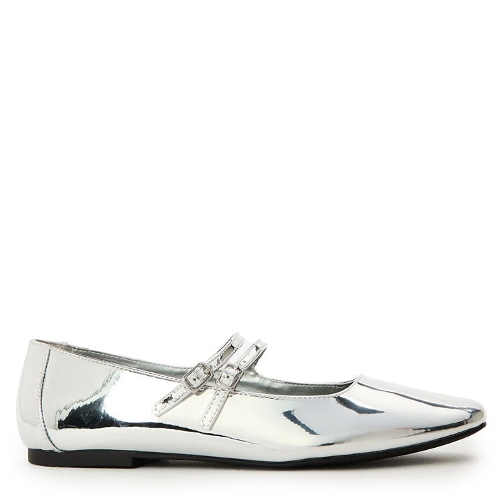 Steve Madden Women's Silver Alisah Ballet Pumps in Size 7, Sports Direct