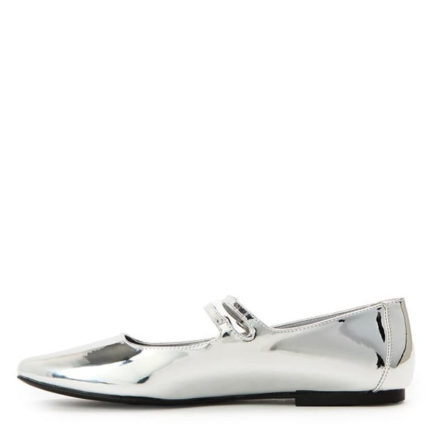 Silver Foil - Steve Madden - Women's Alisah Ballet Pumps