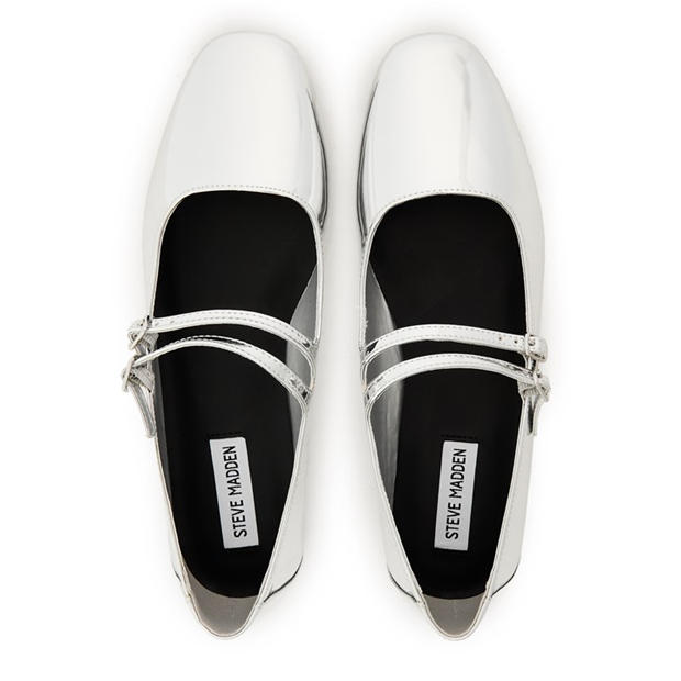 Silver Foil - Steve Madden - Women's Alisah Ballet Pumps