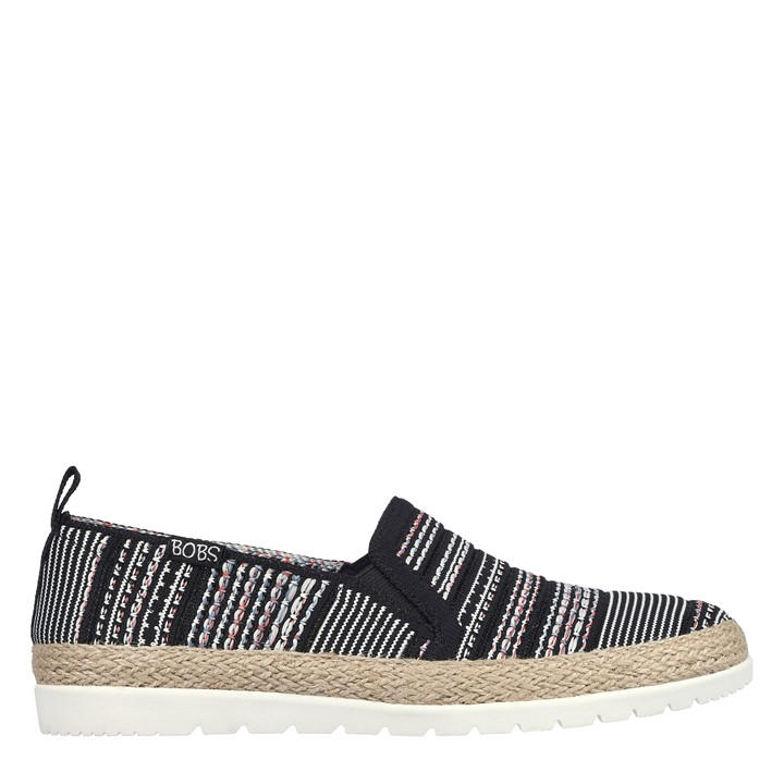 Skechers Women's Black Engineered Woven Twin Gore Slip On Espadrilles in Size 2.5, Sports Direct