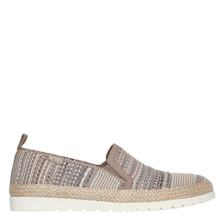 Skechers Women's  Engineered Woven Twin Gore Slip On Espadrilles in Size 4.5, Sports Direct