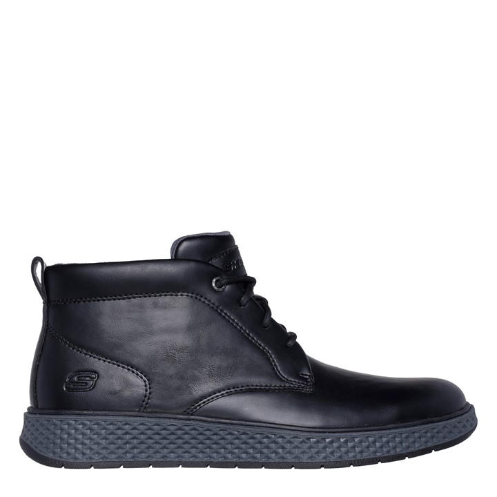 Skechers Men's Black Burkett Flat Ankle Boots in Size 6.5, Sports Direct