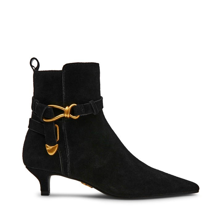 Steve Madden Women's Black Roller Ankle Heeled Boots in Size 5, Sports Direct