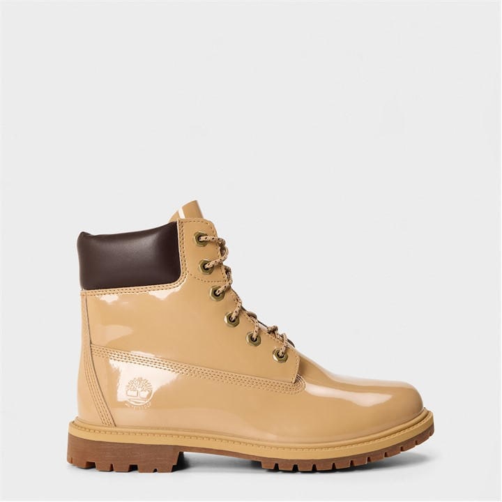 Timberland Women's Beige Patent Flat Ankle Boots in Size 4, Sports Direct