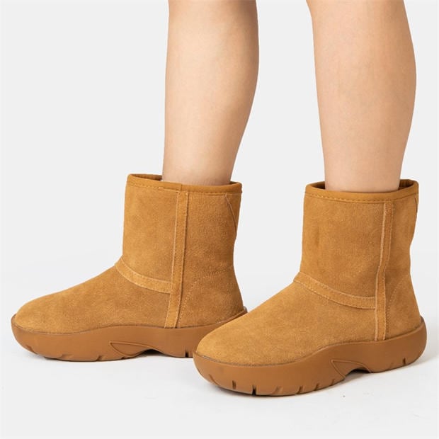 Chestnut - Golddigga - Snug Womens Classic Slip On Ankle Boots