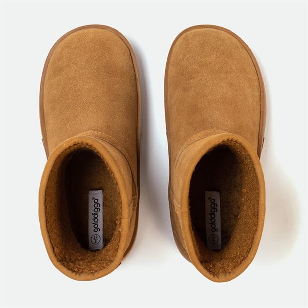 Chestnut - Golddigga - Snug Womens Classic Slip On Ankle Boots