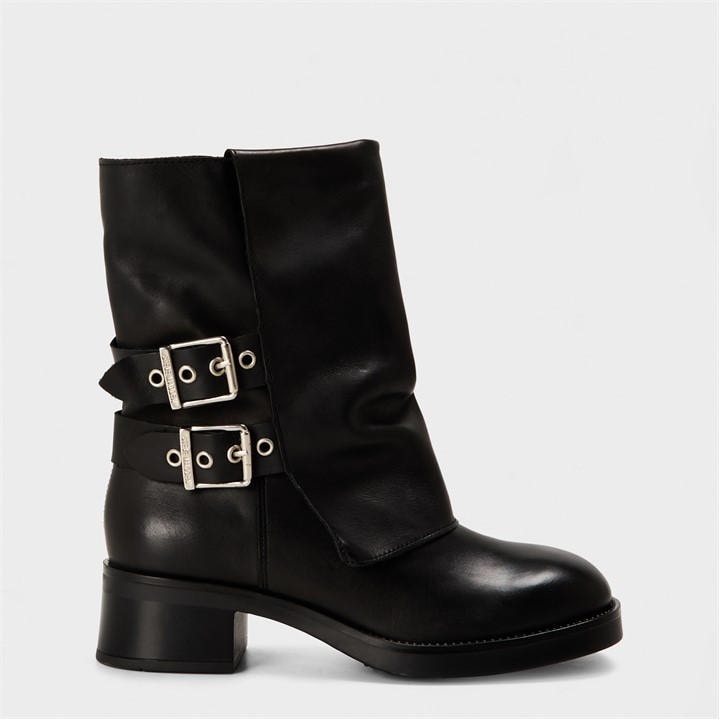 Steve Madden Women's Black Bonfire Ankle Heeled Boots in Size 6, Sports Direct