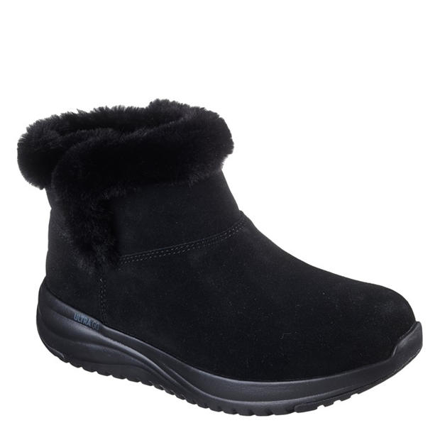 Black/Black - Skechers - On-The-Go Stellar - Cozy Step Snug Boots Womens