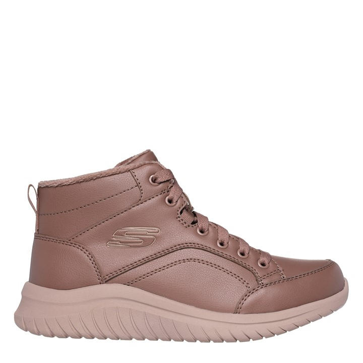 Skechers Women's Beige Flat Ankle Boots in Size 3.5, Sports Direct