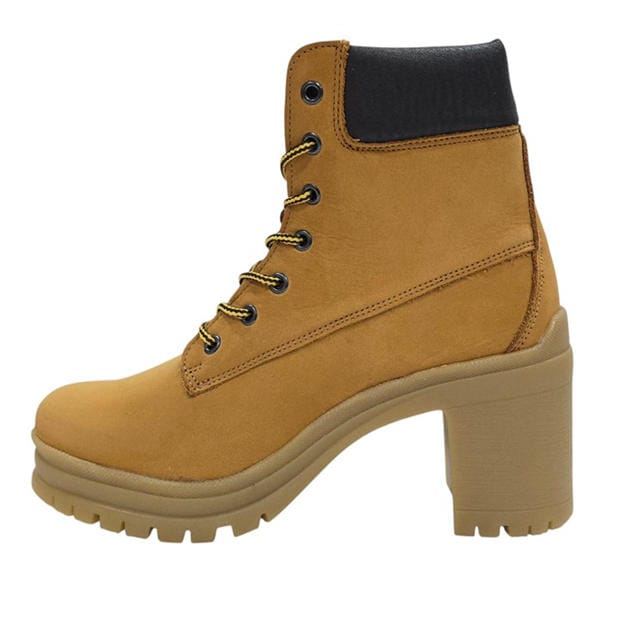 Honey - Jack Wills - Women's Premium Leather Block Heel Lace Up Ankle Boots