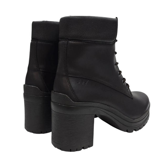 Dark Brown - Jack Wills - Women's Premium Leather Block Heel Lace Up Ankle Boots