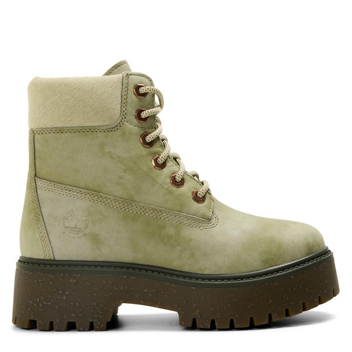 Timberland Women's Green 6 Inch Lace Up Waterproof Flat Ankle Boots in Size 3.5, Sports Direct