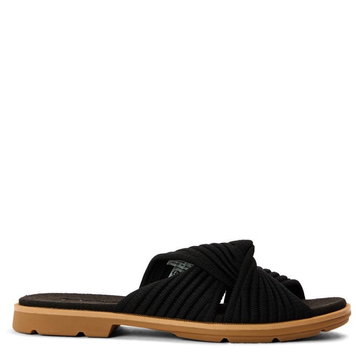 Timberland Women's Black Slide Flat Sandals in Size 3.5, Sports Direct