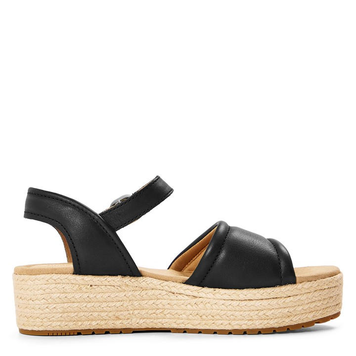 Timberland Women's Black Backstrap Flatform Sandals in Size 7.5, Sports Direct