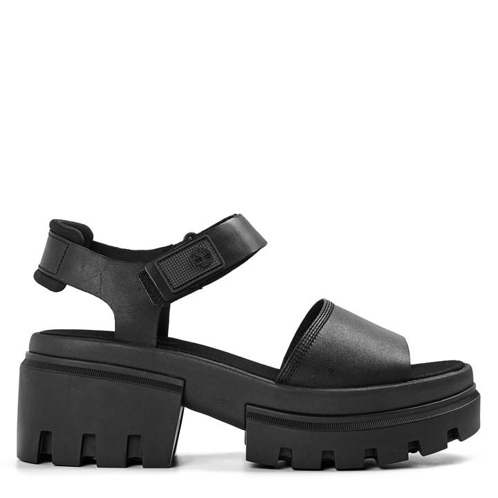 Timberland Women's Black Everleigh Flatform Sandal in Size 5.5, Sports Direct