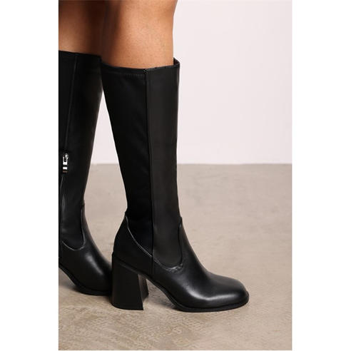 Wheres That From - Where’s Stretch Wide Calf Block Heel Knee High Boots