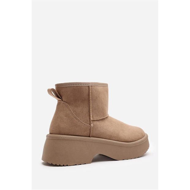 CamelSuede - Wheres That From - Women's Platform Ankle Boot