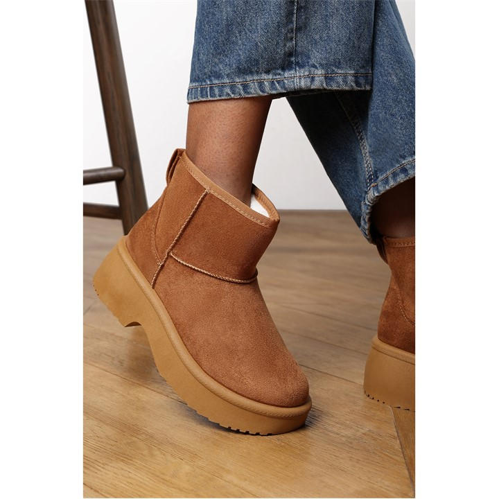 Wheres That From Women's Brown Platform Ankle Boot in Size 6, Sports Direct