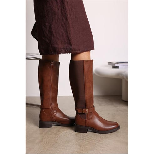 Wheres That From - Where’s Knee High Boots with Buckle Detail