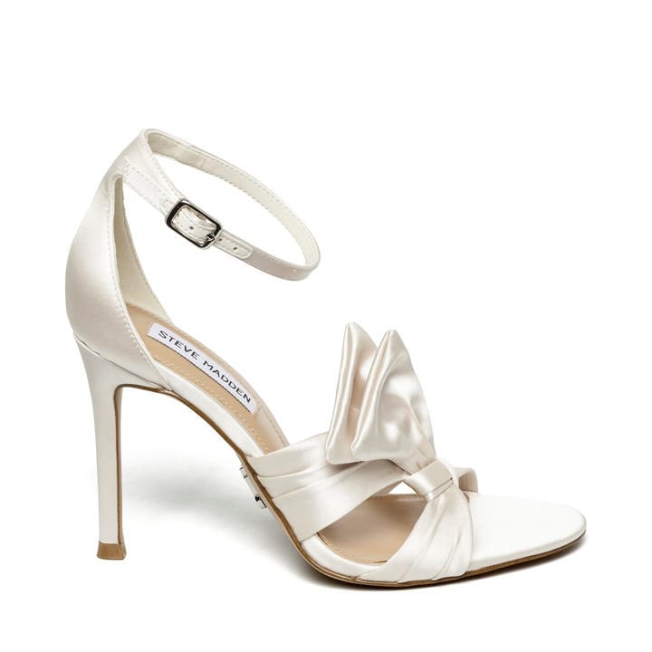 Steve Madden Women's White Bow Heeled Sandal in Size 8, Sports Direct