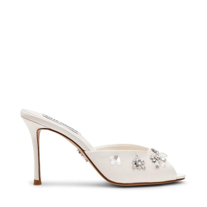 Steve Madden Women's White Rolloutb Heeled Mule in Size 5, Sports Direct
