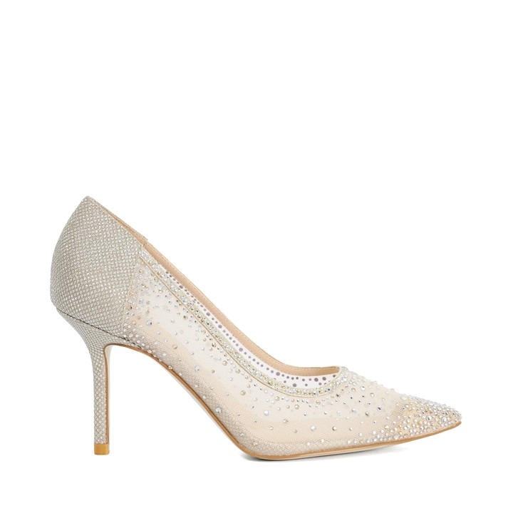 Dune London Women's Gold Bejewells Stiletto Court Shoes in Size 6, Sports Direct
