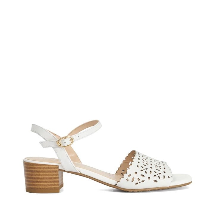 Dune London Women's White Josephina Block Court Shoes in Size 3, Sports Direct
