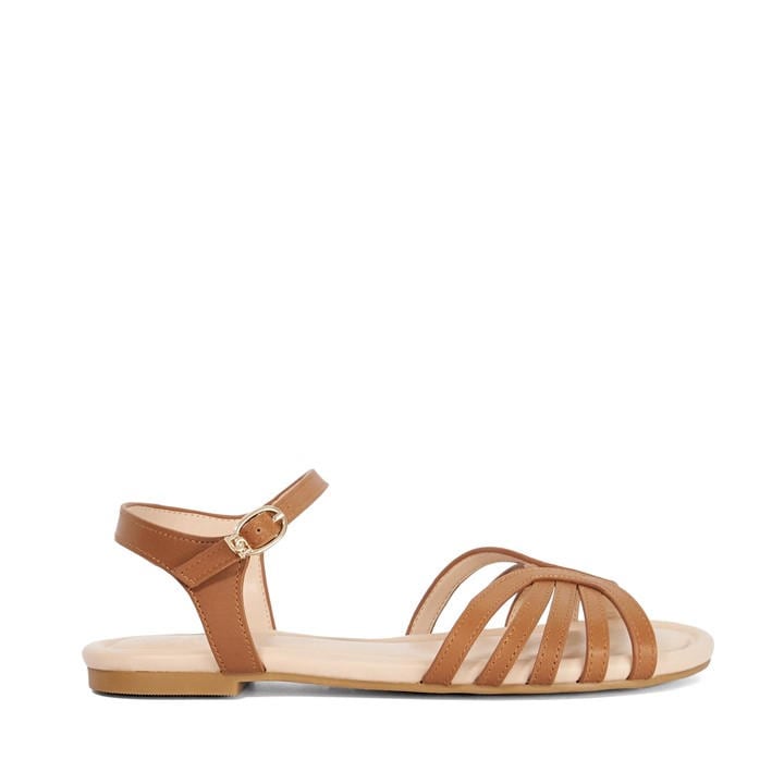 Dune London Women's Brown Lilou Flat Sandals in Size 8, Sports Direct