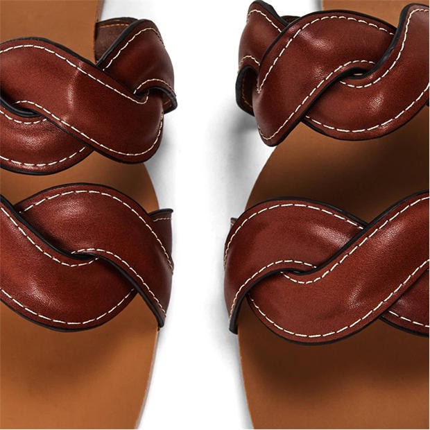 Tan PU - Wheres That From - Where’s Two Strap Braided Slip on Sandals