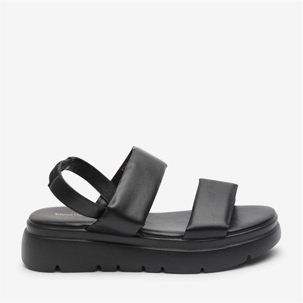 Black PU - Wheres That From - Where’s Chunky Double Strap Slingback Sandals