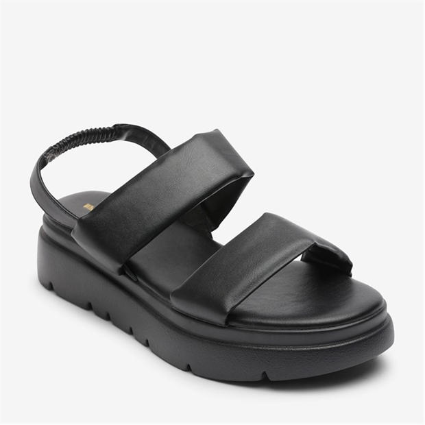 Black PU - Wheres That From - Where’s Chunky Double Strap Slingback Sandals