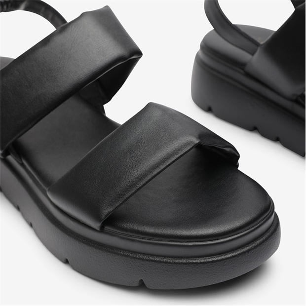 Black PU - Wheres That From - Where’s Chunky Double Strap Slingback Sandals