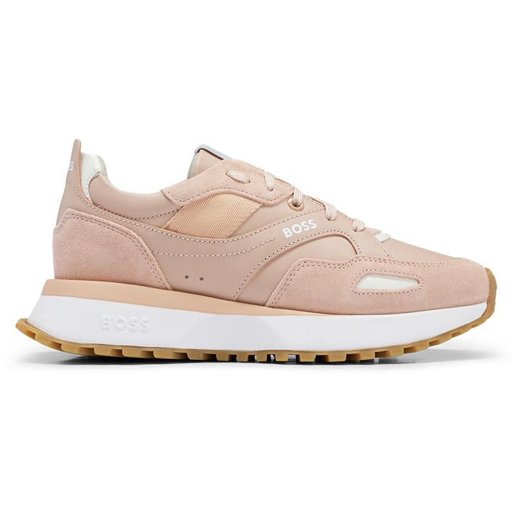 Boss Women's Beige Jonah Runners Low-Top Trainers in Size 6, Sports Direct